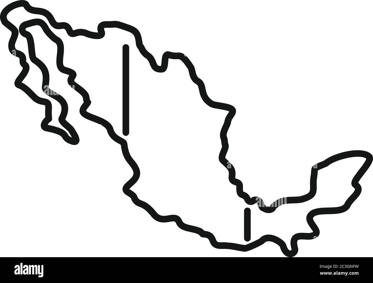 Icono del territorio de México. Contorno México territorio icono vector  para diseño web aislado sobre fondo blanco Imagen Vector de stock - Alamy