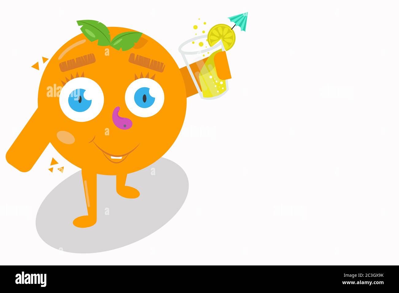 Dibujos animados de una naranja sosteniendo un vaso con un refresco, verano, conceptos, ilustración Fotografía de stock - Alamy Dibujos animados de una naranja sosteniendo un vaso con un refresco, verano, conceptos, ilustración Fotografía de stock - Alamy