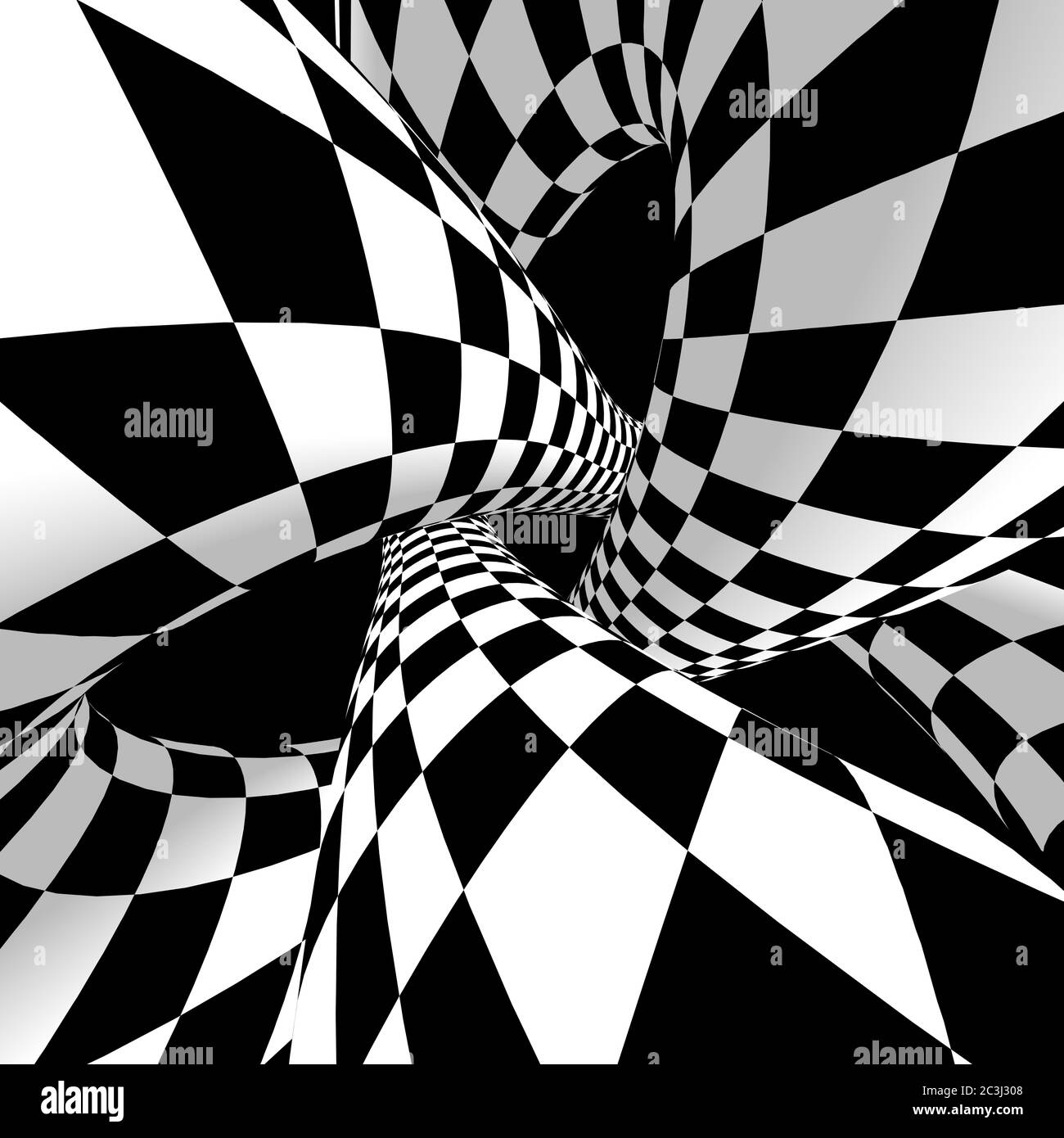 Ilusión óptica. Presentación 3D. Ilustración pop art en 3d abstracta. Foto de stock