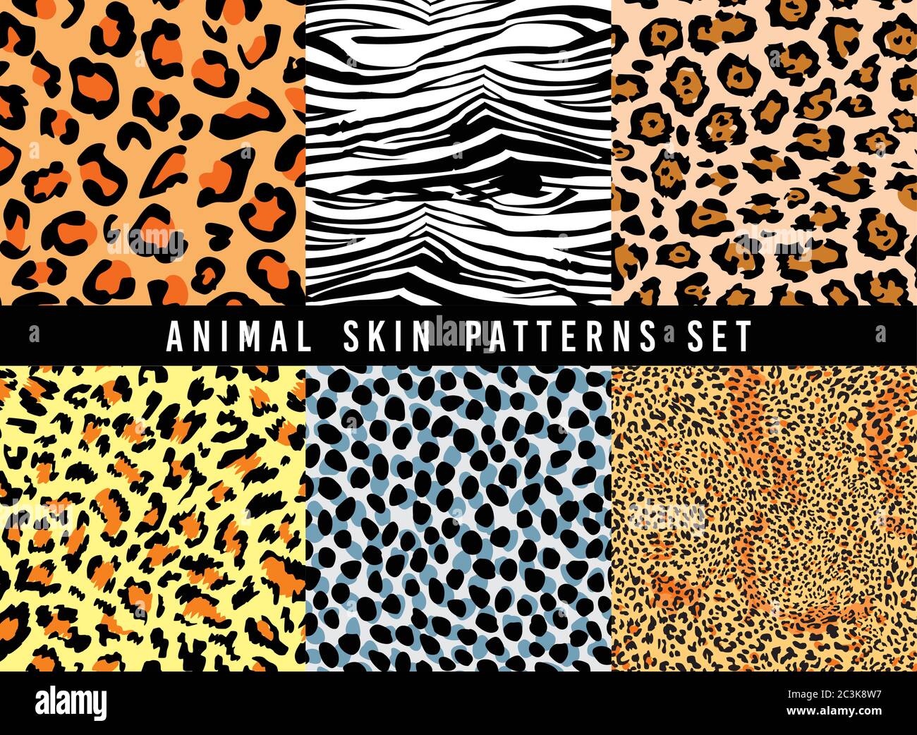 conjunto de patrones de vectores de estampado animal Imagen Vector de stock  - Alamy