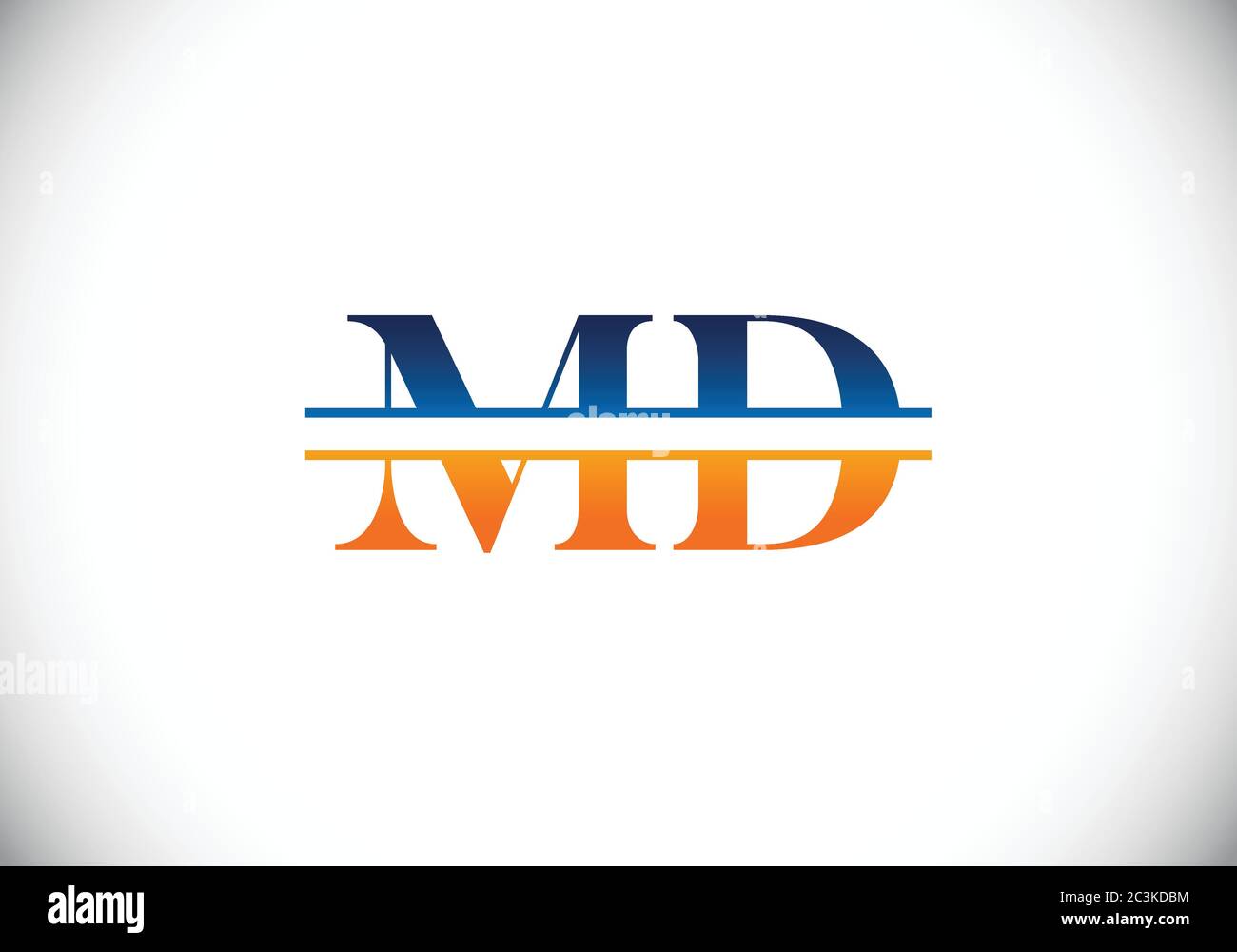 Letra del monograma inicial M D Diseño del logotipo plantilla vectorial. M D Diseño de logotipo de letra Ilustración del Vector