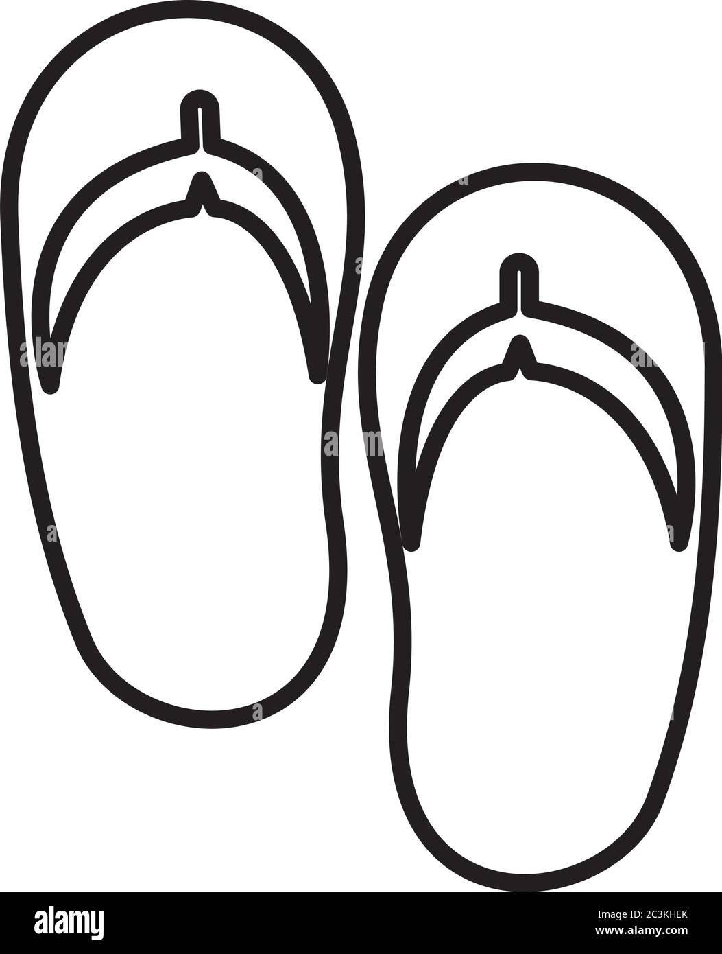 sandalias estilo línea icono diseño, chanclas zapatos calzado moda belleza  playa pie y pies tema ilustración vectorial Imagen Vector de stock - Alamy