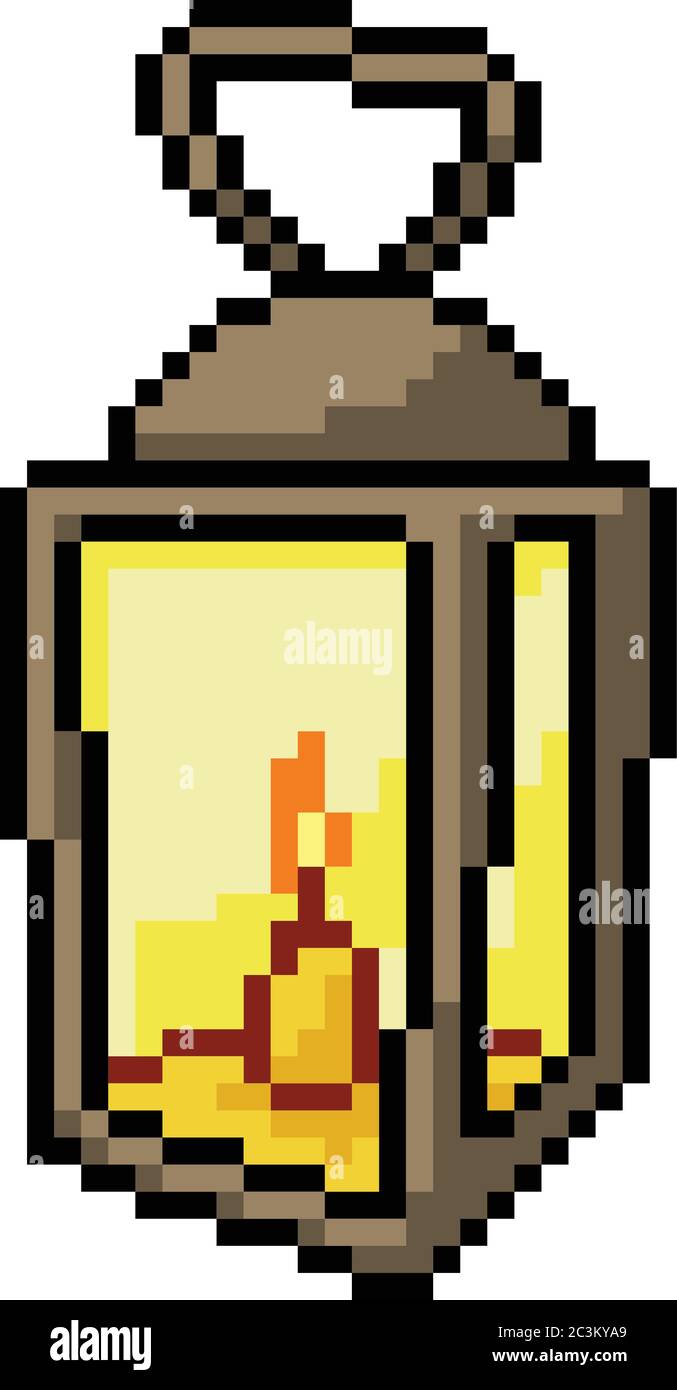 vector pixel art lámpara de dibujos animados aislados Imagen Vector de  stock - Alamy