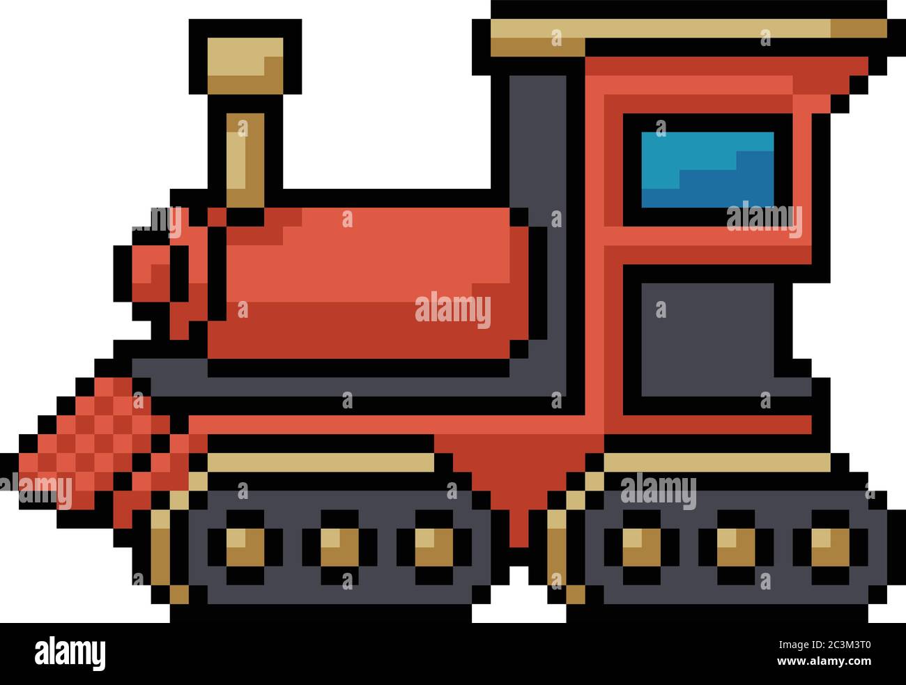 vector pixel arte juguete tren dibujos animados aislados Imagen Vector de  stock - Alamy