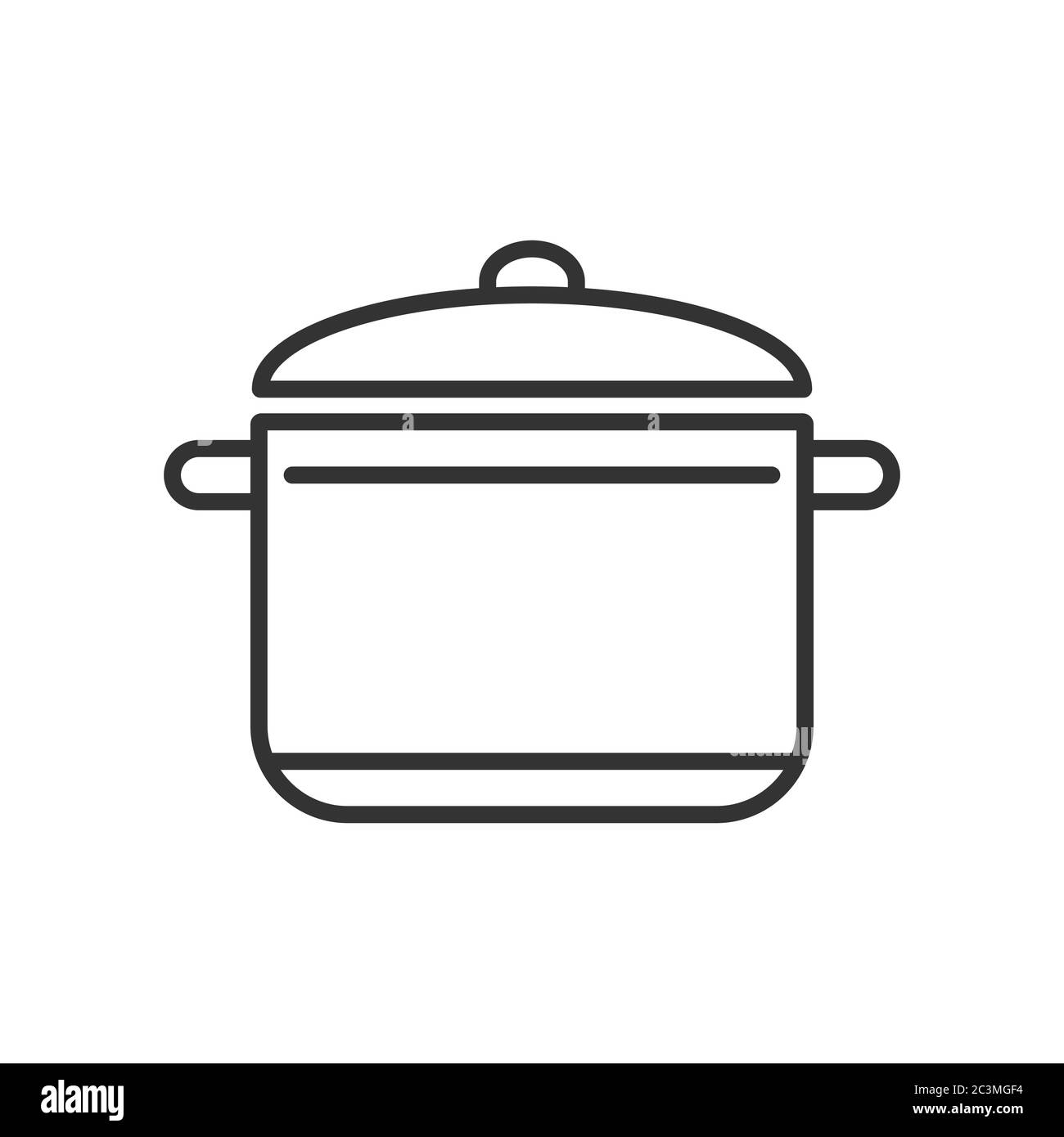 Simple icono vectorial de una olla con tapa. Ilustración de contorno aislada sobre fondo blanco para sitios web y aplicaciones, pegatinas y pegatinas Ilustración del Vector