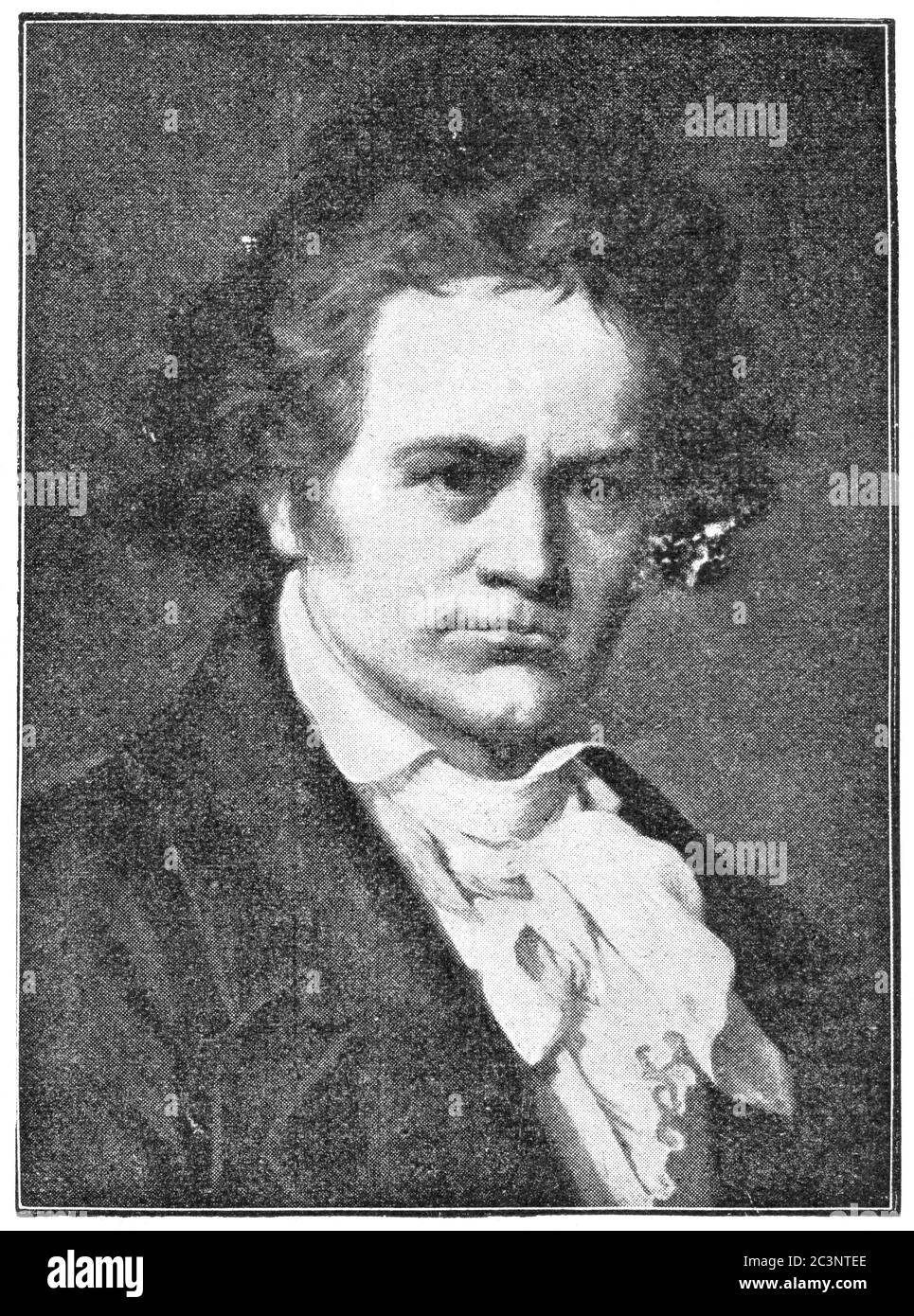 Retrato de un compositor y pianista alemán Ludwig van Beethoven Ilustración del siglo