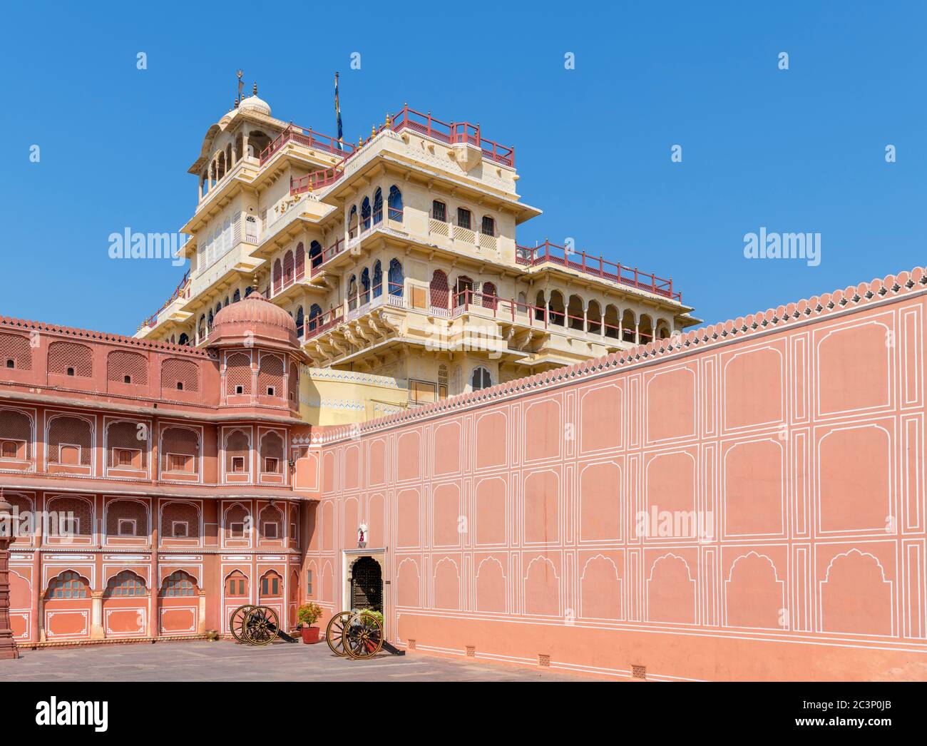El Palacio de la Ciudad, la Ciudad Vieja, Jaipur, Rajasthan, India Foto de stock