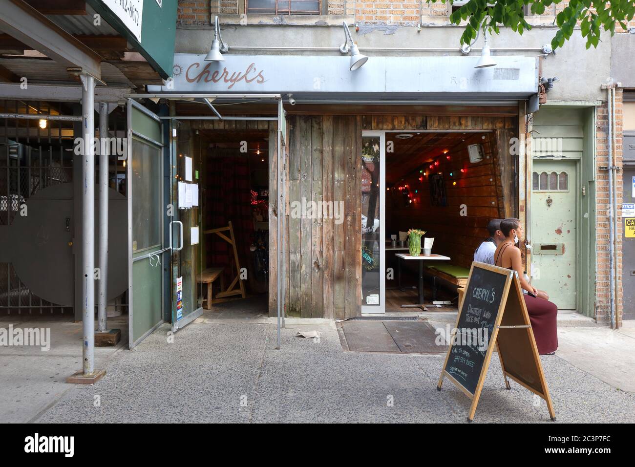 Cheryl's Global Soul, 236 Underhill Ave, Brooklyn, Nueva York, foto del escaparate de un restaurante de comida Soul en el barrio de Prospect Heights. Foto de stock