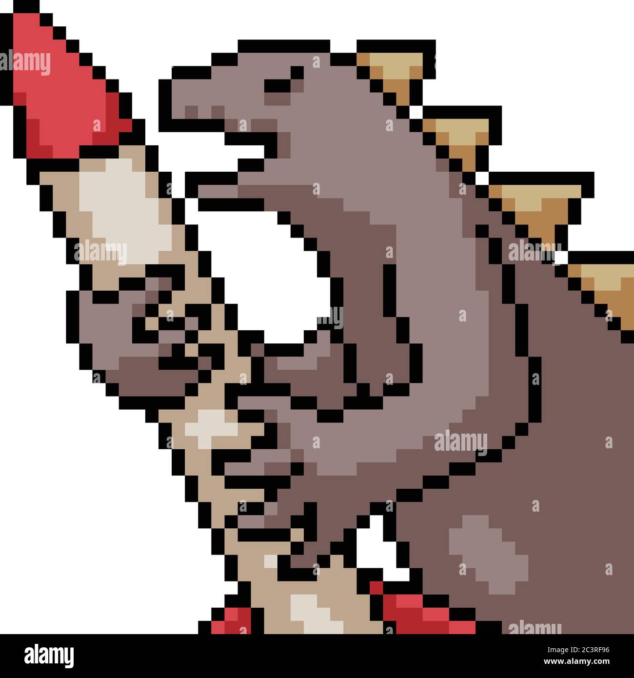 vector pixel art kaiju mantener misiles dibujos animados aislados