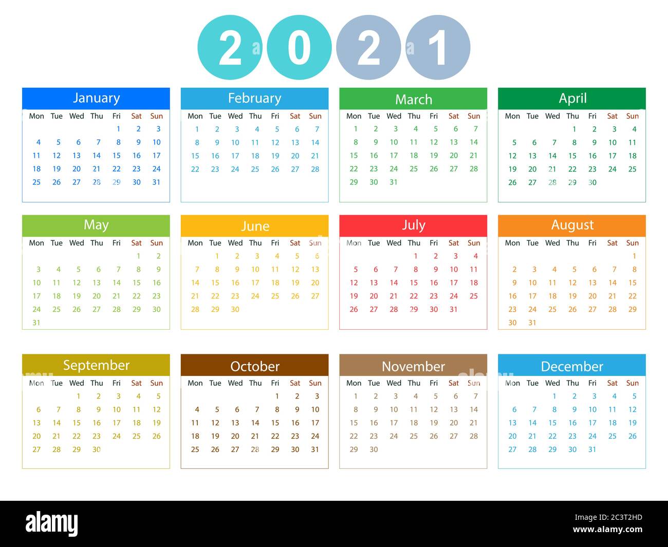 Ilustracin De Calendario 2021 Ilustracin Vectorial 