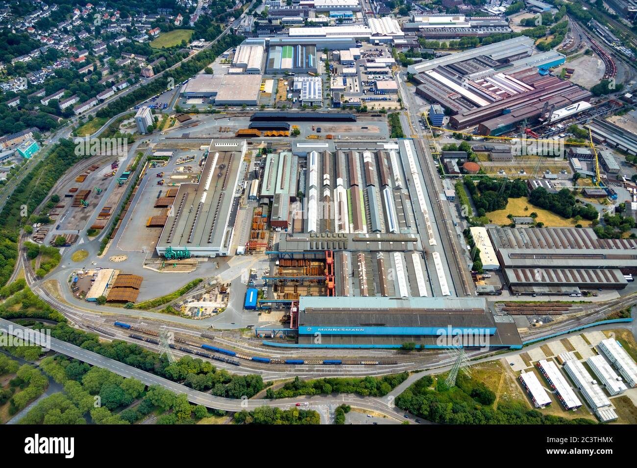 Preocupación de Europine en Styrum, 21.07.2019, vista aérea, Alemania, Renania del Norte-Westfalia, Área de Ruhr, Muelheim/Ruhr Foto de stock