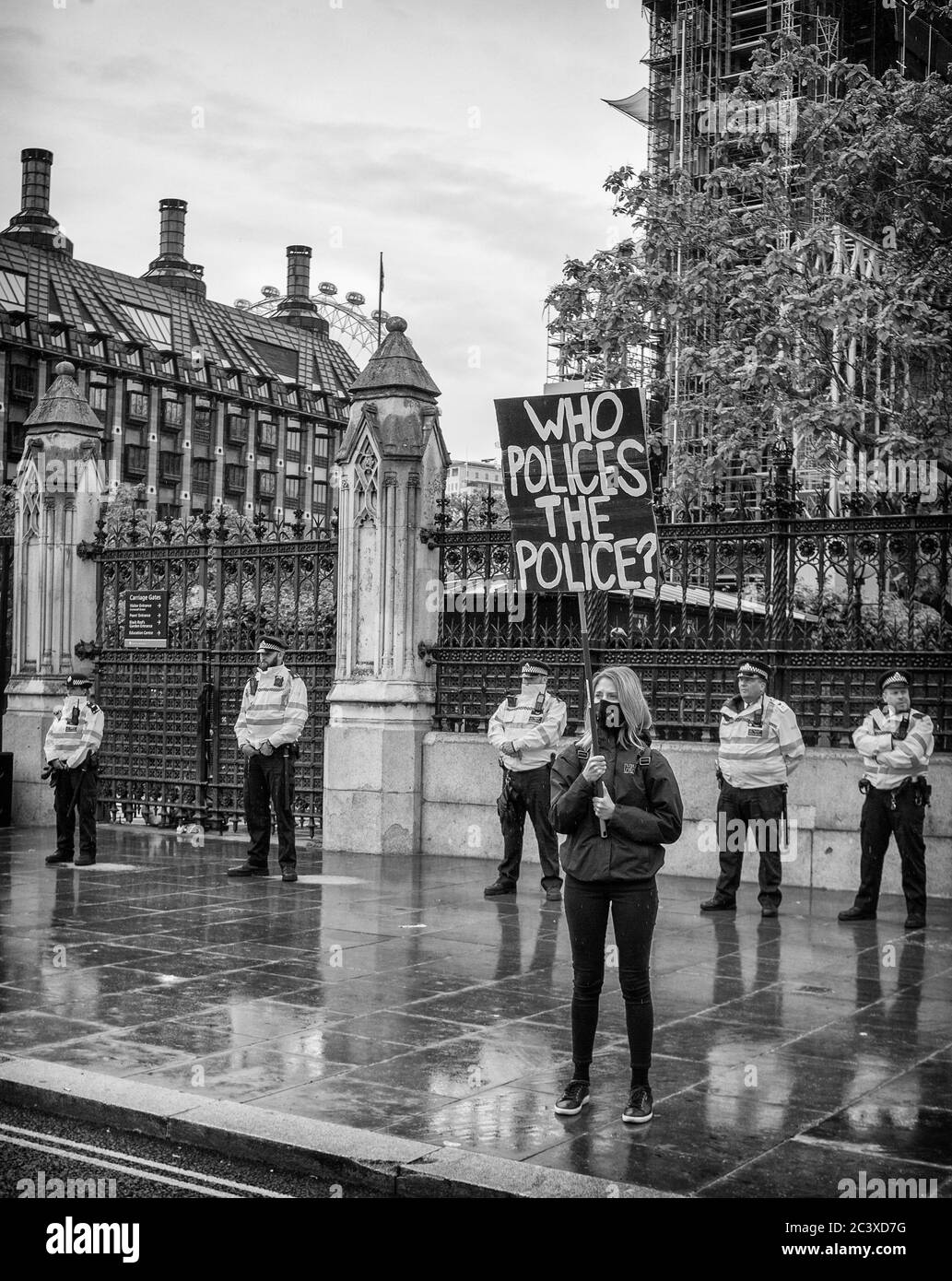 BLM protesta Londres Reino Unido 2020 Foto de stock