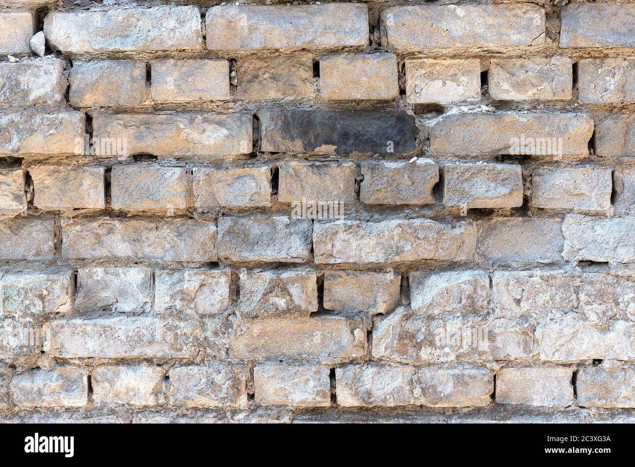 Textura de la pared de ladrillo viejo, fondo de la estructura, primer plano Foto de stock