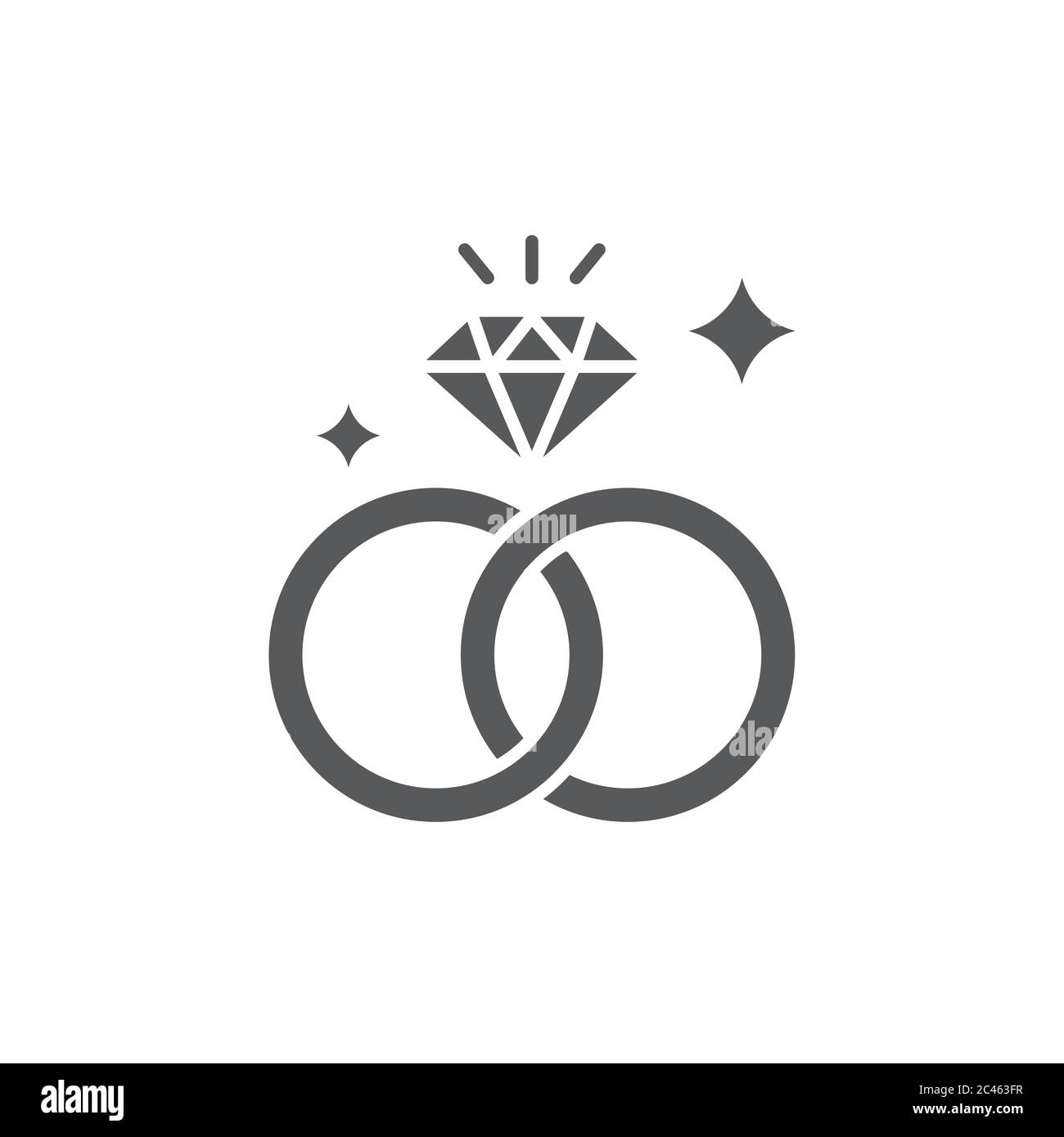 Par de anillos de boda símbolo de icono vector aislado sobre fondo blanco  Imagen Vector de stock - Alamy