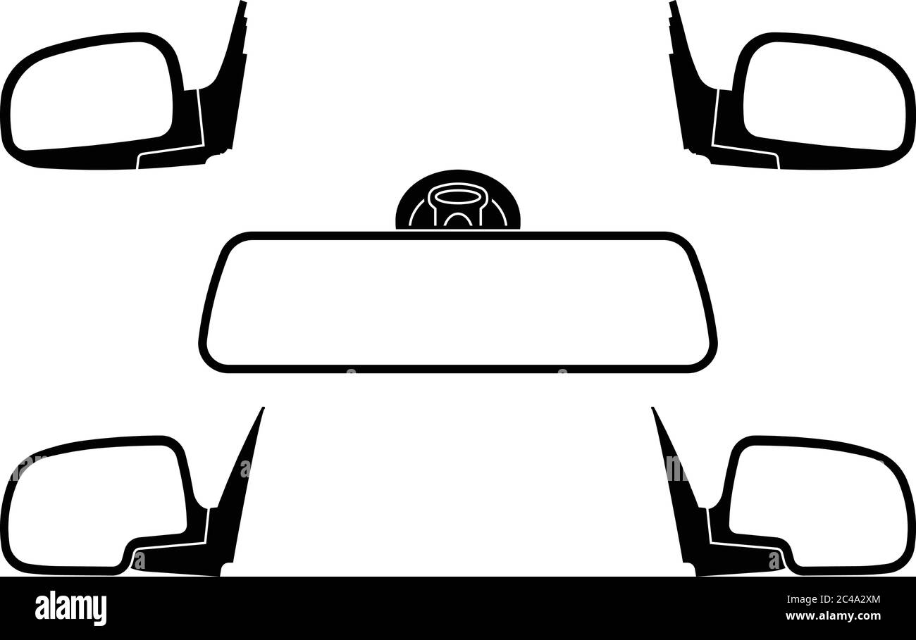 Iconos de los retrovisores. Piezas del vehículo. Ilustración vectorial Ilustración del Vector