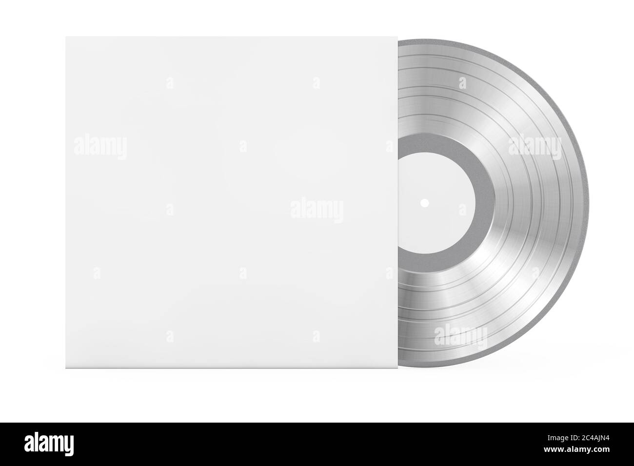 Disco de vinilo antiguo plateado en papel en blanco Caja con espacio libre  para su diseño sobre fondo blanco. Presentación 3d Fotografía de stock -  Alamy
