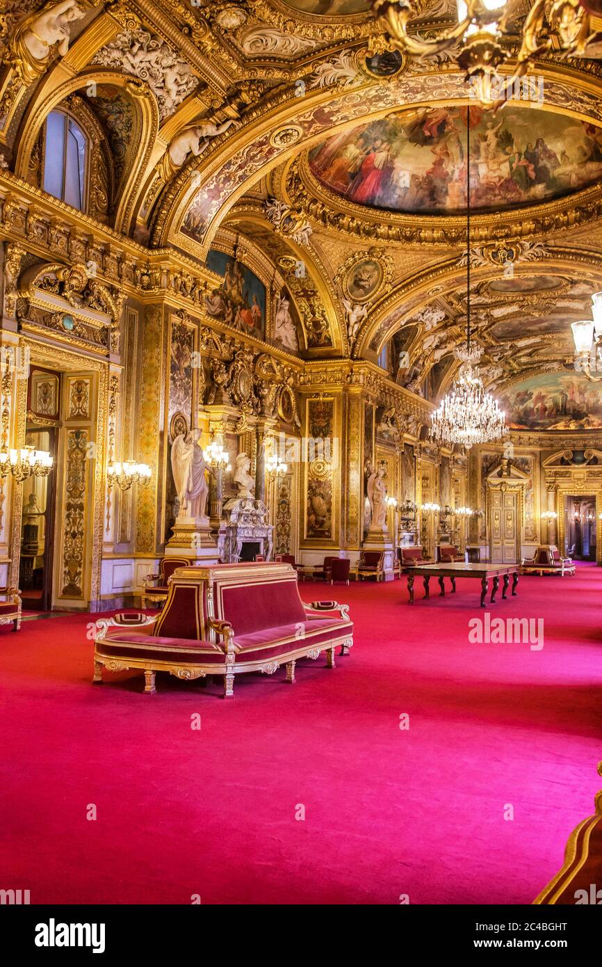 Uno de los salones del Senado, Palais du Luxembourg, 15 Rue de Vaugirard, 75006 París, Francia, Europa. Foto de stock