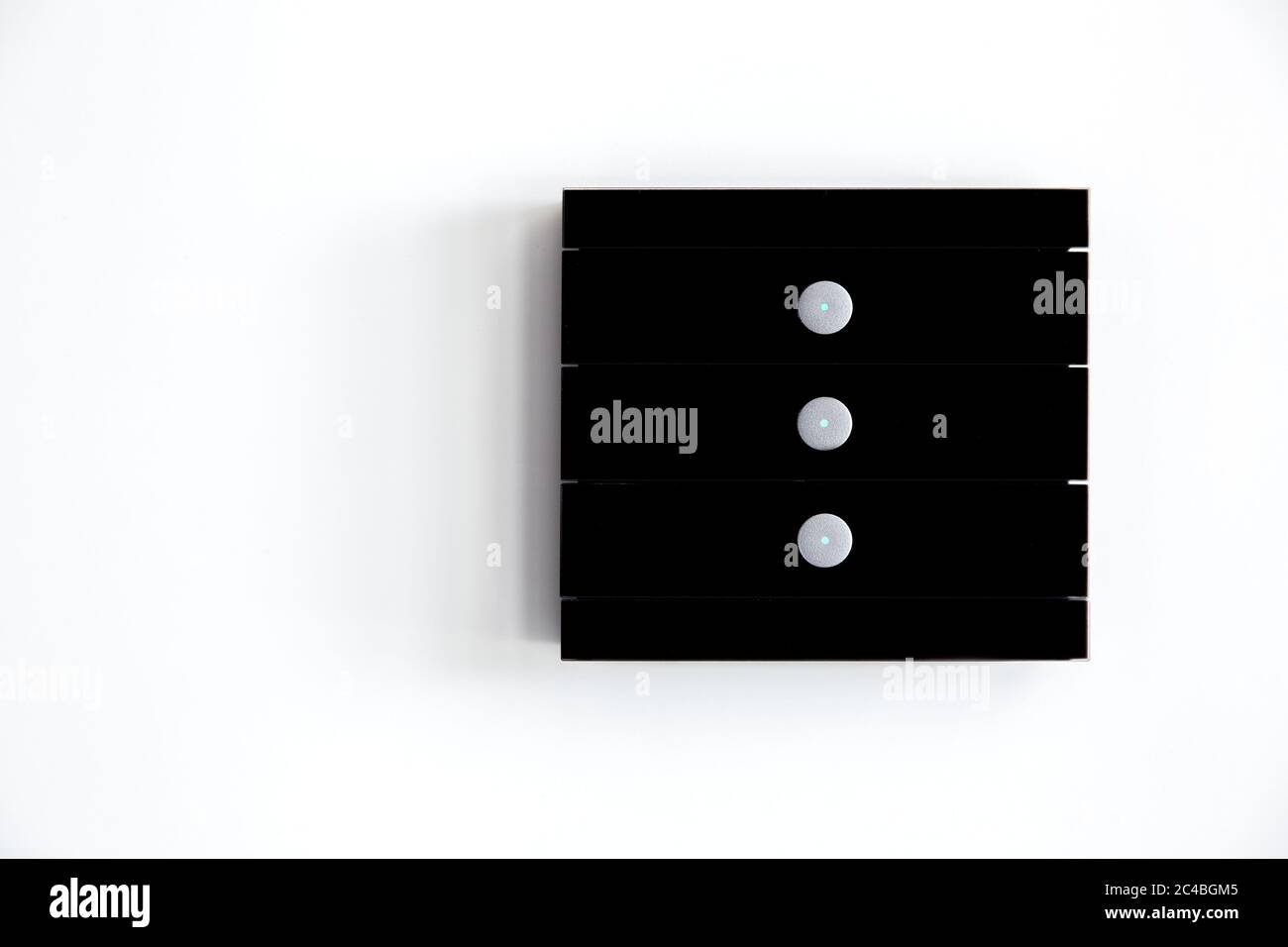 Interruptor táctil 4Gang Panel de cristal de pared Interruptor táctil con  indicador LED (negro)