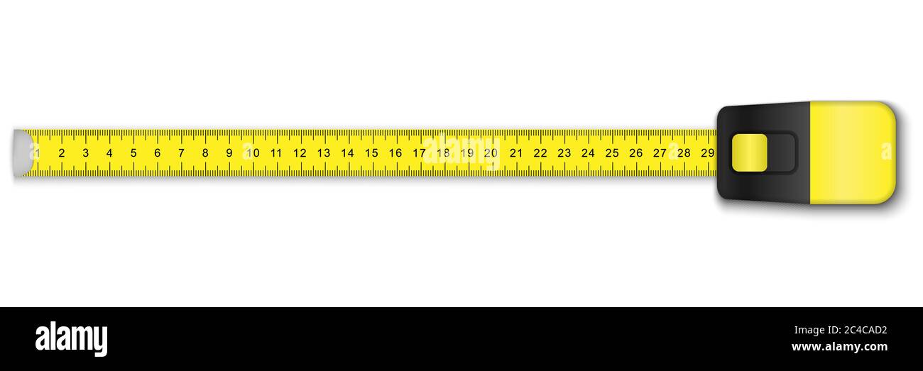 Regla de medición cinta para ruleta herramienta sobre fondo blanco Imagen  Vector de stock - Alamy