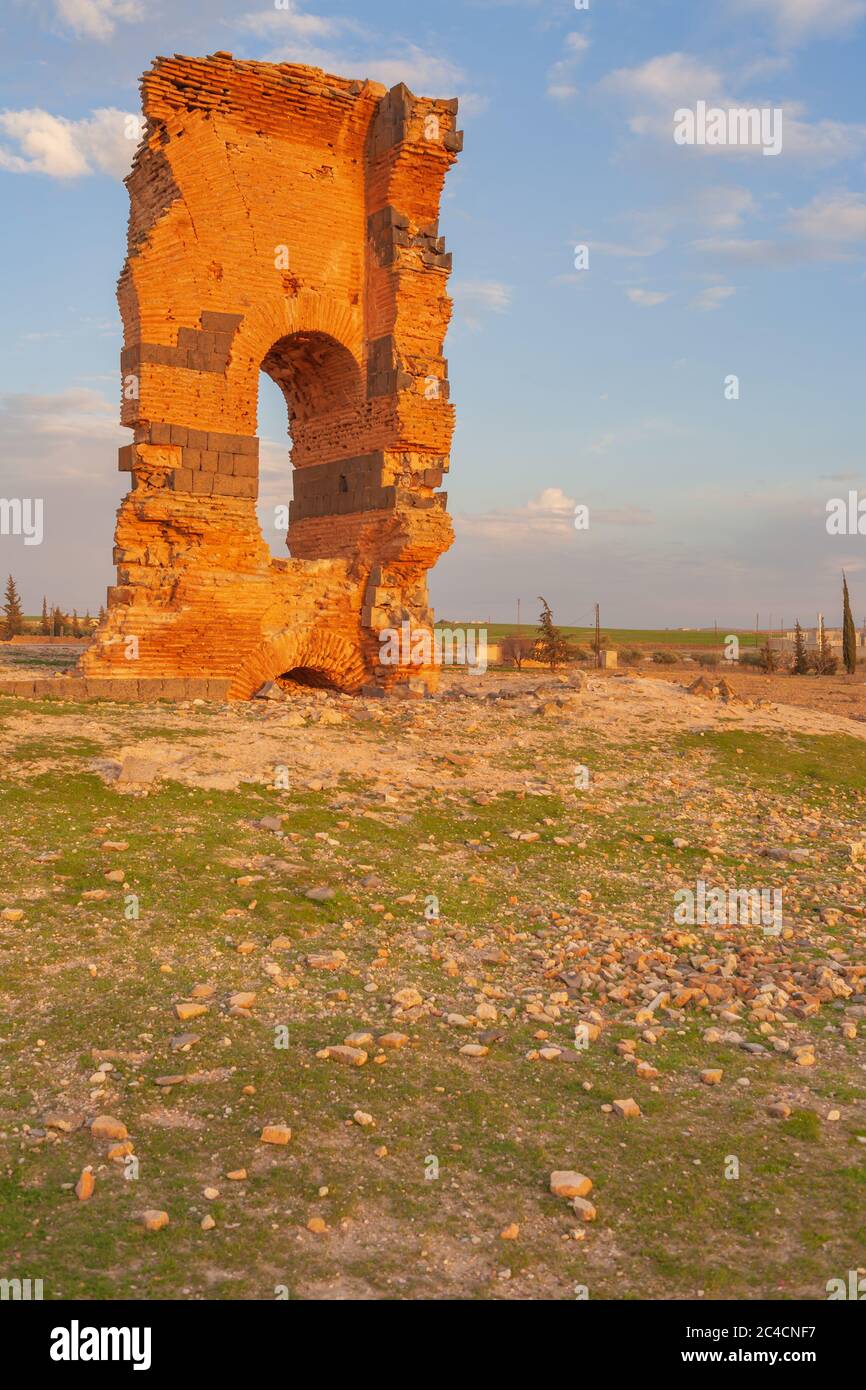 Iglesia y palacio bizantino, Qasr ibn Wardan, 564, Siria Foto de stock
