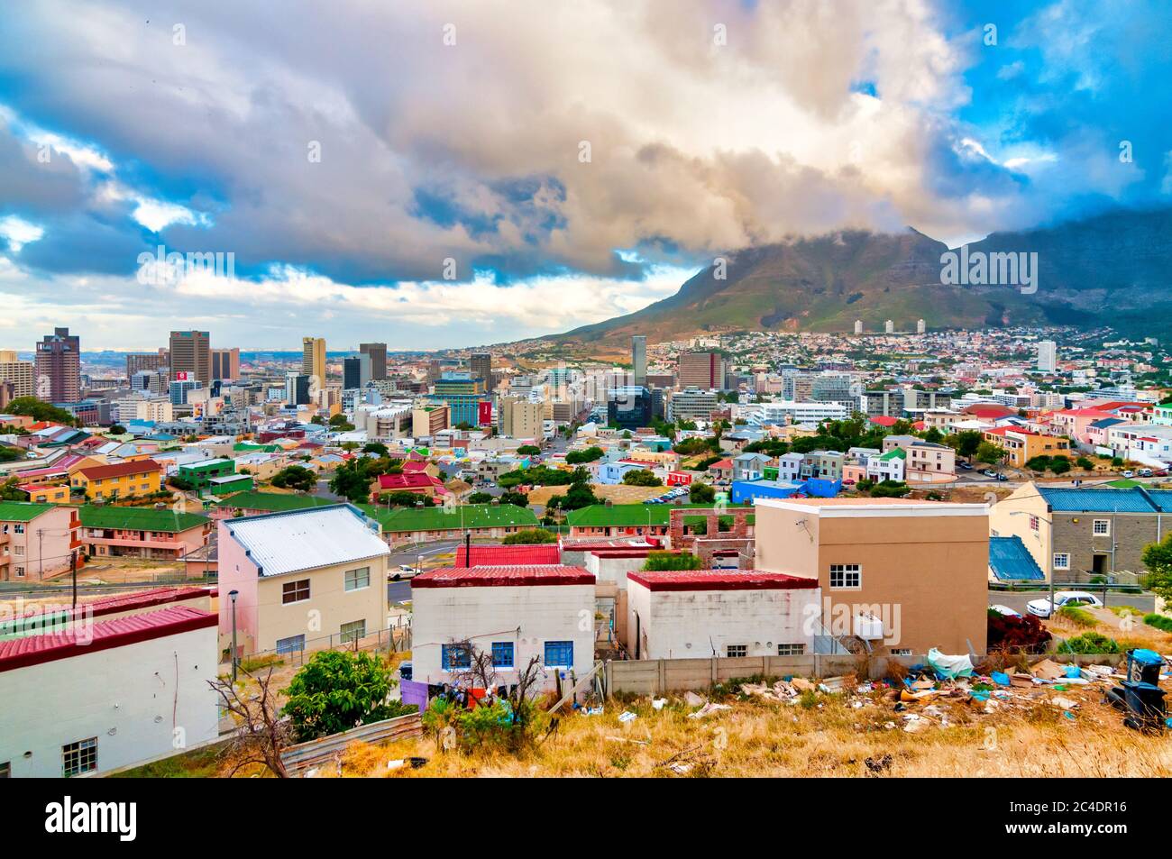 Vista de Ciudad del Cabo desde Voetboog Road, Ciudad del Cabo, Sudáfrica Foto de stock