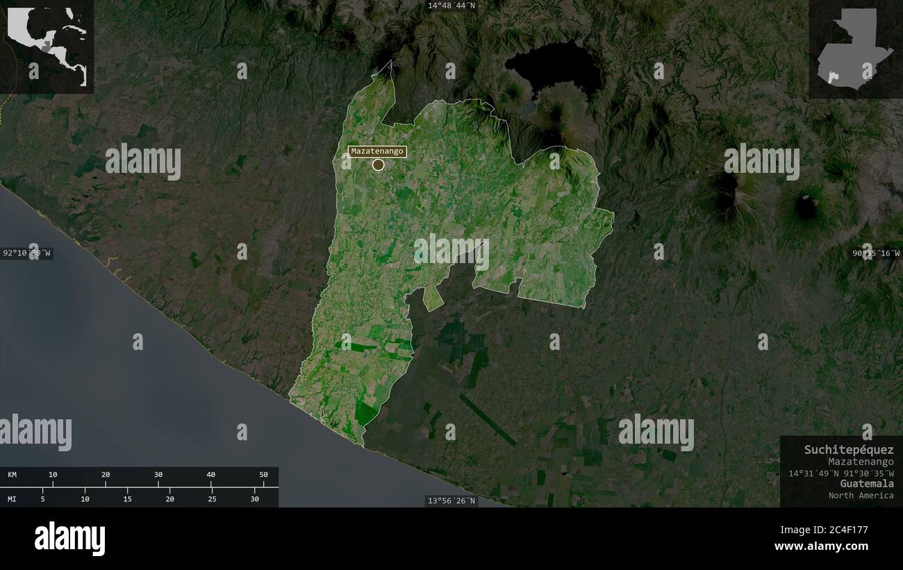 Suchitepéquez Departamento De Guatemala Imágenes Por Satélite Forma Presentada Contra Su área 2353