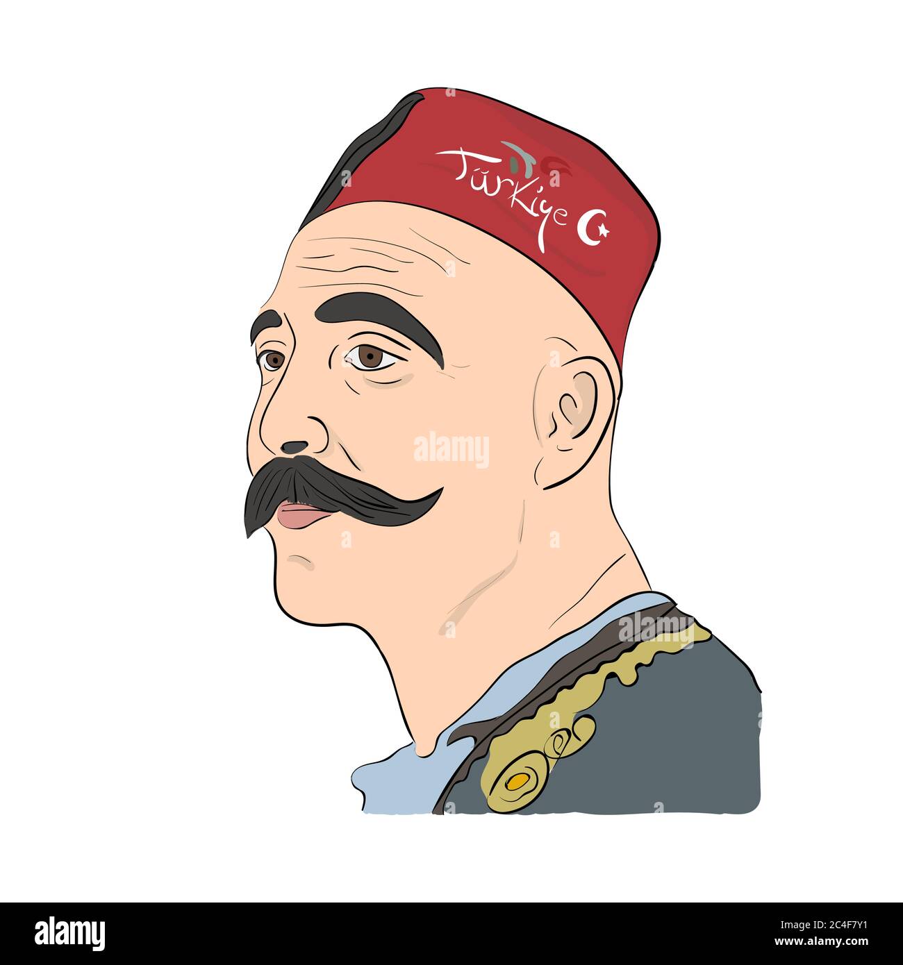 Un turco con un traje tradicional. Ilustración vectorial. Ilustración del Vector