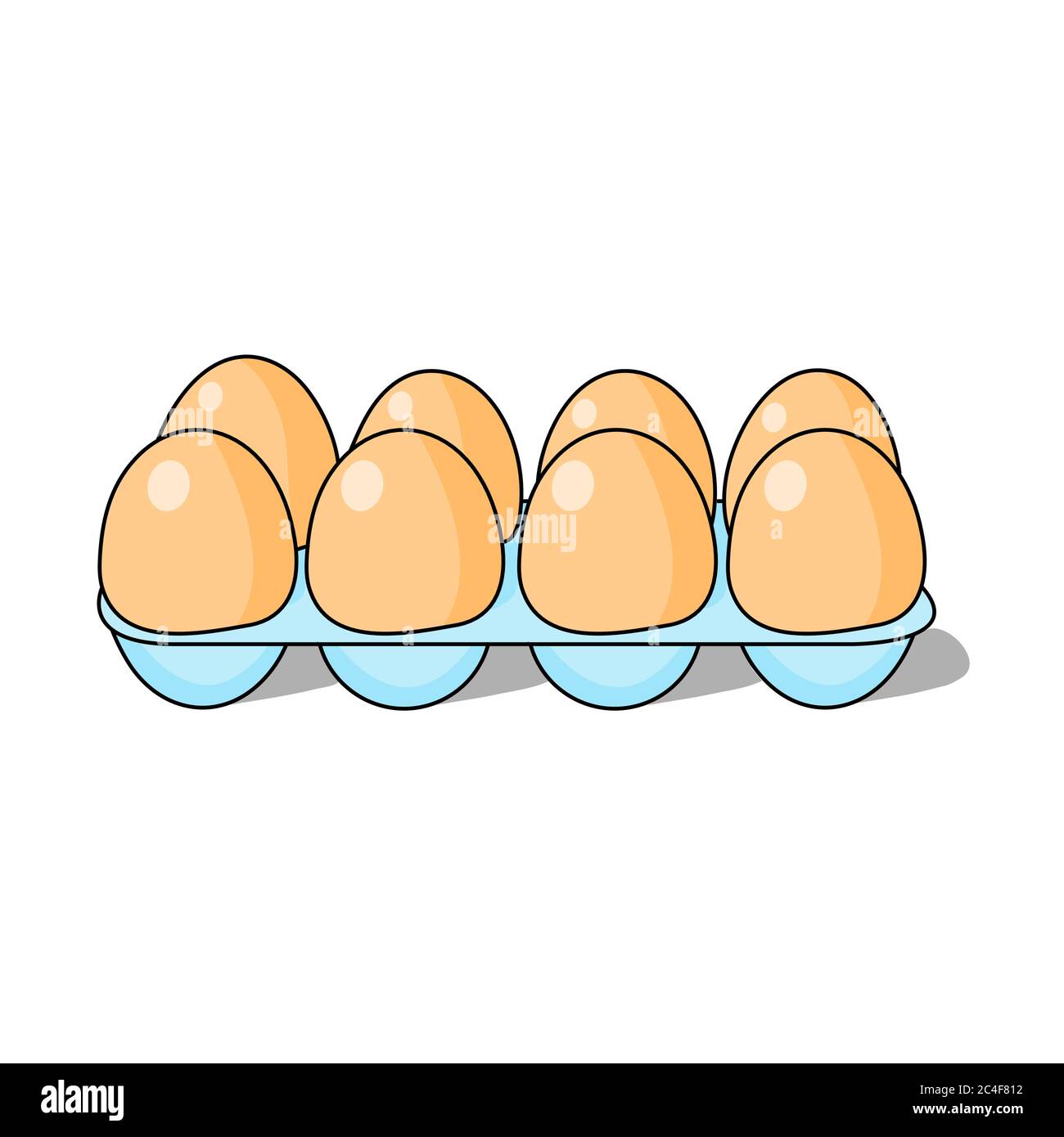 Huevos en un recipiente. Ilustración de vector de dibujos animados Imagen  Vector de stock - Alamy