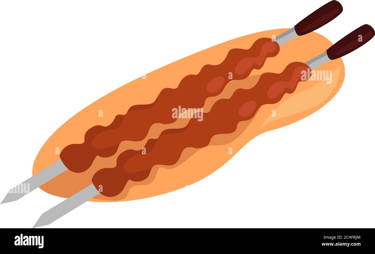 Kebab comida, ilustración, vector sobre fondo blanco Ilustración del Vector