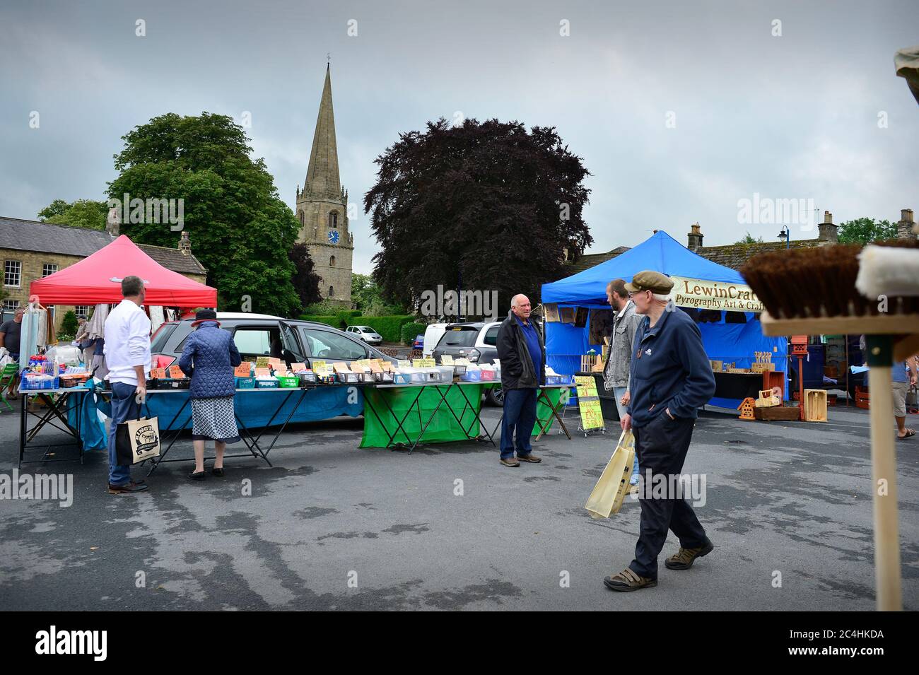 Mercado de Masham Yorkshire Inglaterra Reino Unido Foto de stock