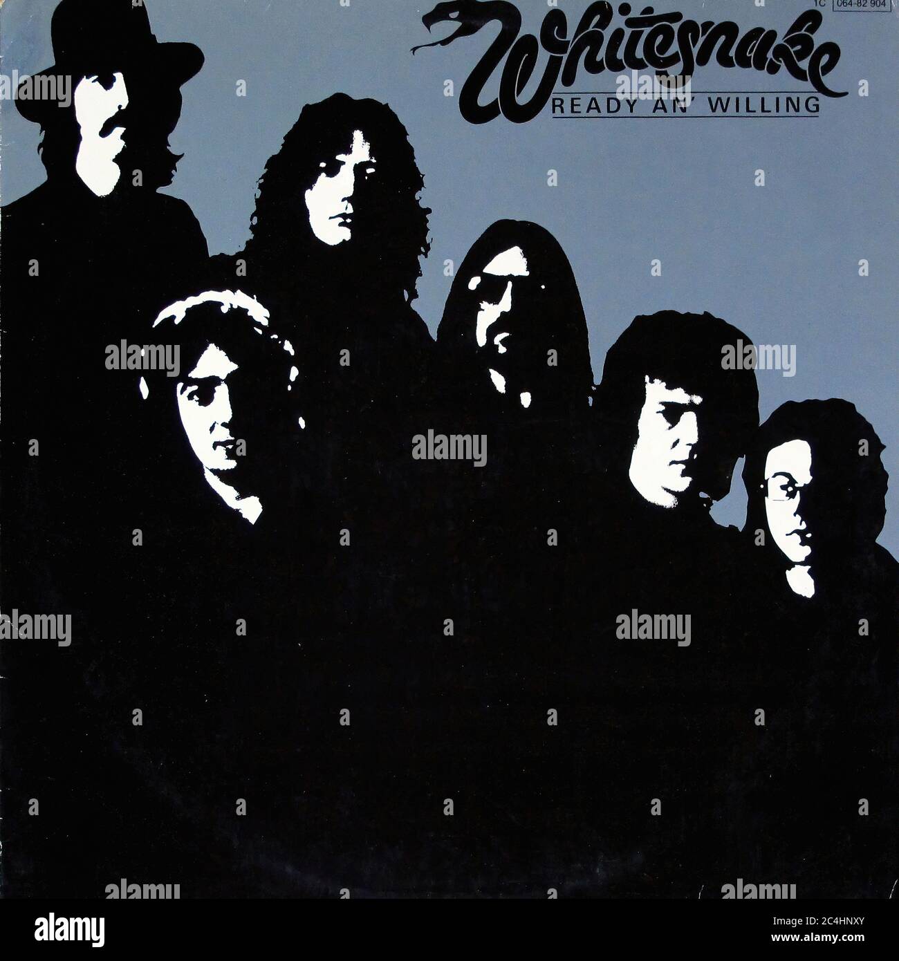 Whitesnake Ready and Willing Germany 12'' LP Vinyl - Vintage Record Cover Foto de stock