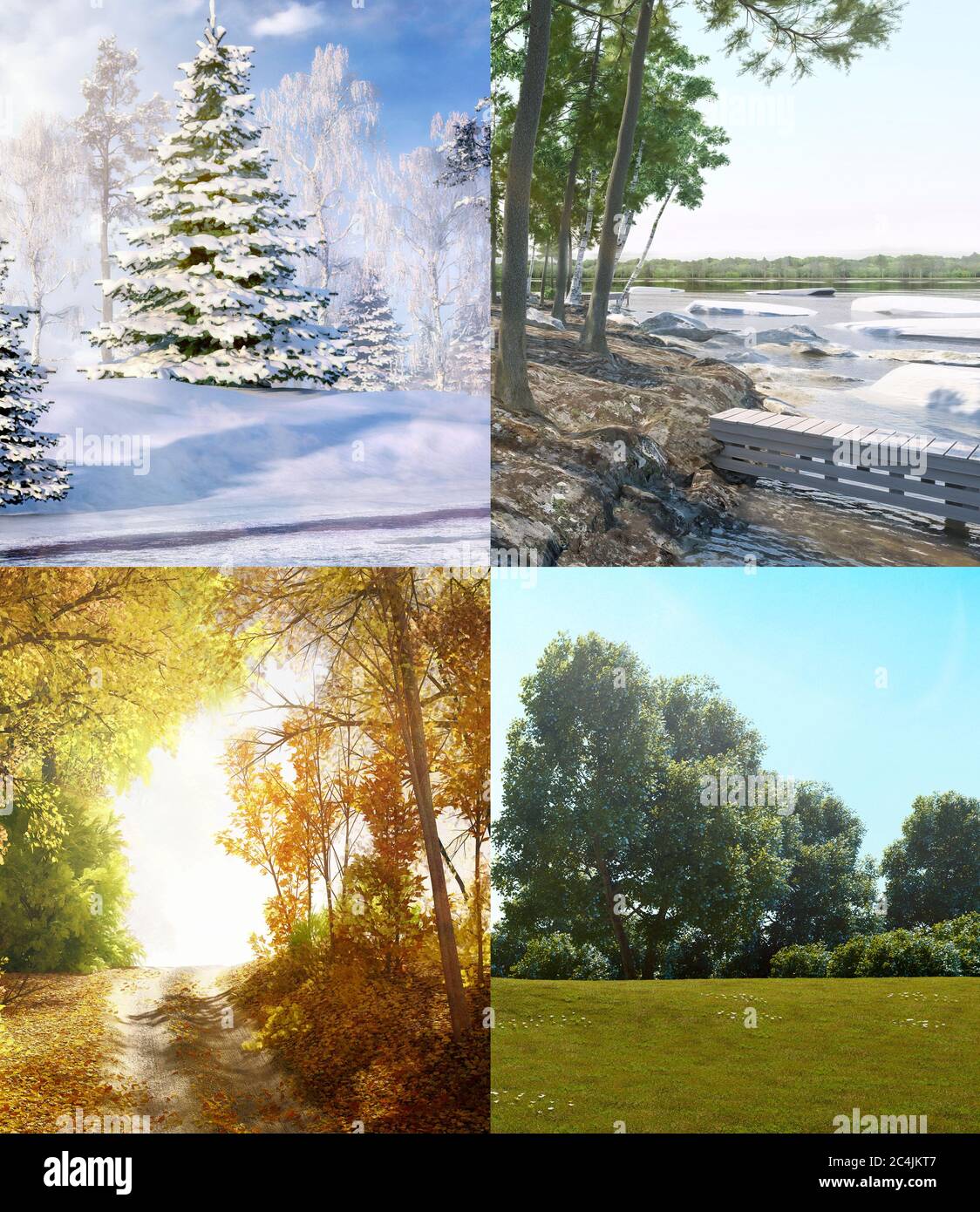 Illustration four seasons tree fotografías e imágenes de alta ...