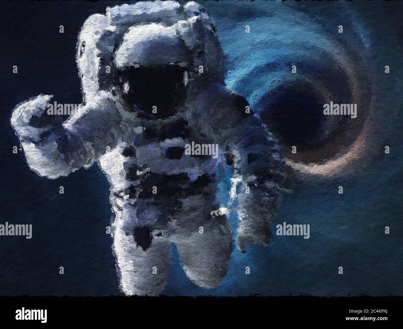 Hermosas imágenes espaciales pintadas digitalmente Foto de stock