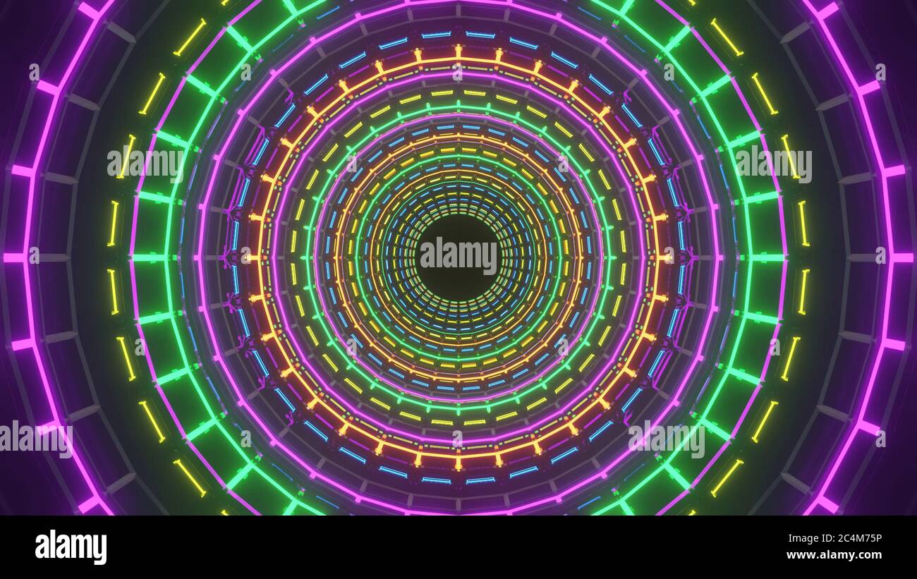 Reproducción 3D de fondo fresco con luces láser de neón circulares - perfecto para fondos de pantalla Fotografía de stock - Alamy Reproducción 3D de fondo fresco con luces láser de neón circulares - perfecto para fondos de pantalla Fotografía de stock - Alamy
