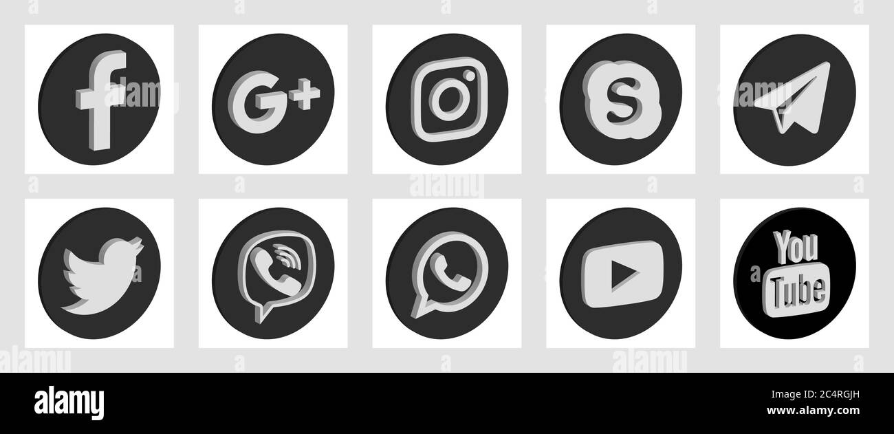 Facebook Whatsapp Logo Icon Imagenes De Stock En Blanco Y Negro Alamy
