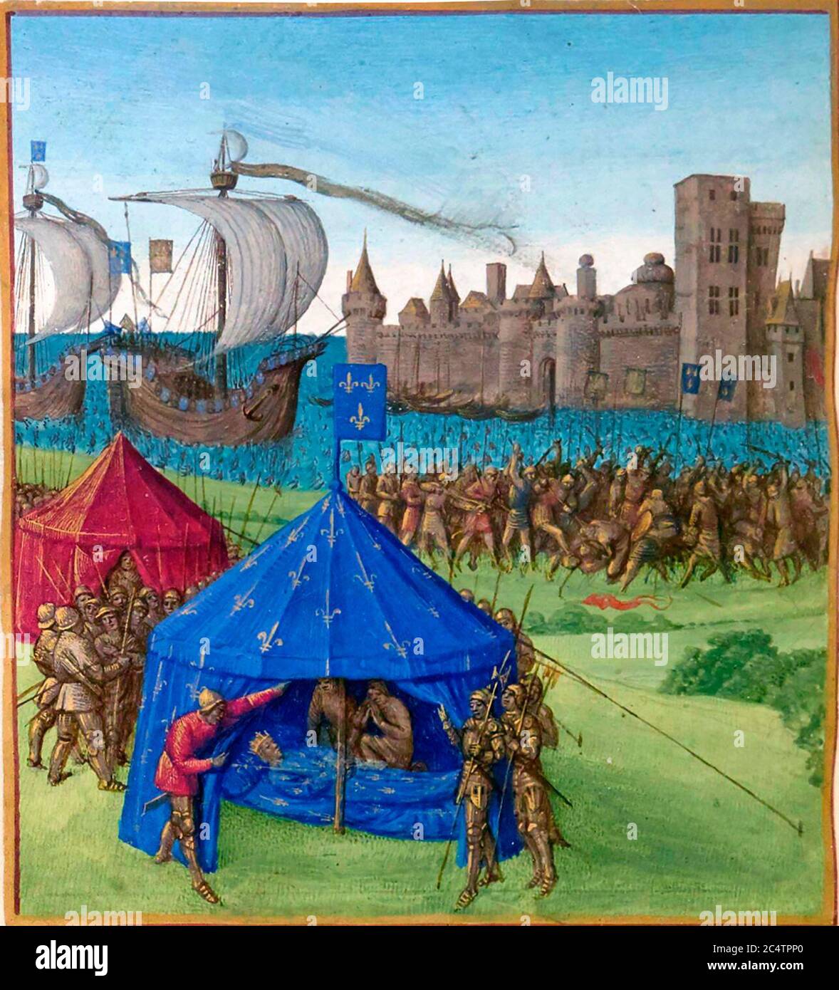 Muerte de San Luis - Batalla de Túnez en 1270 Foto de stock
