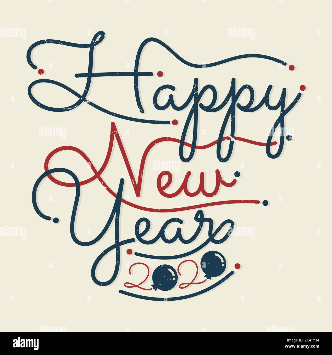 Feliz año Nuevo carta vintage para tarjeta de felicitación o fondo