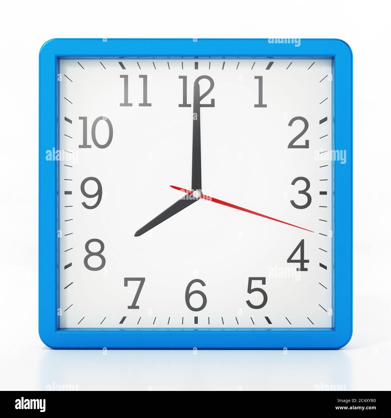 Reloj despertador cuadrado a las 8 en punto. Ilustración 3D Fotografía de  stock - Alamy