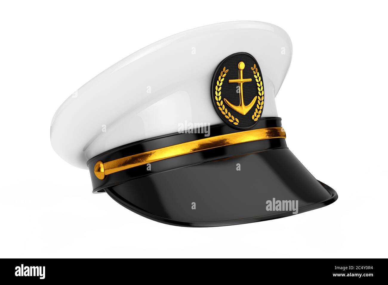 Oficial Naval, Almirante, capitán de barco de la Marina Sombrero sobre un  fondo blanco. Presentación 3d Fotografía de stock - Alamy