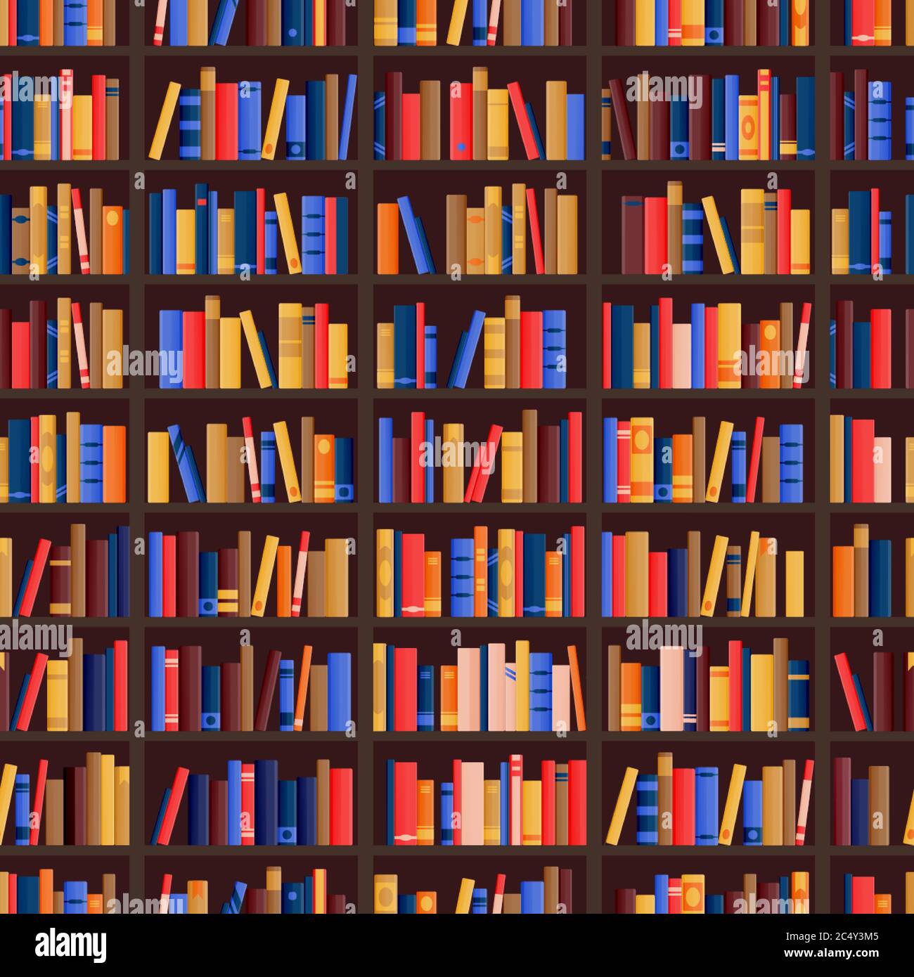 Biblioteca, Librería - Patrón Sin Fisuras Con Los Libros En Las