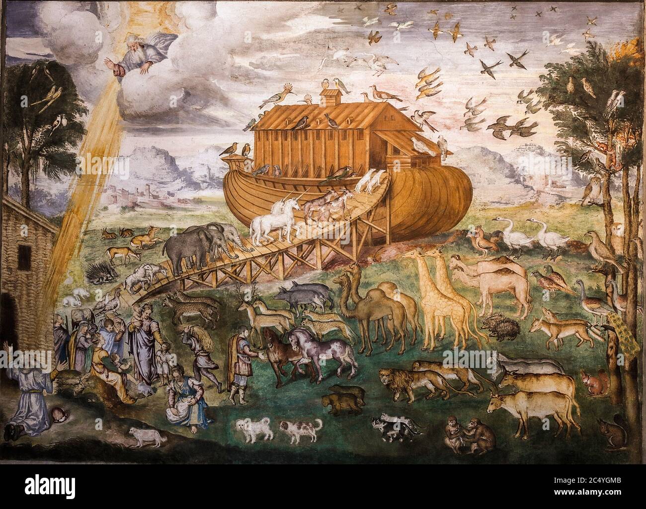 Italia Lombardía Milán - Iglesia de San Maurizio al Monastero maggiore - Historias del Arca de Noé Foto de stock