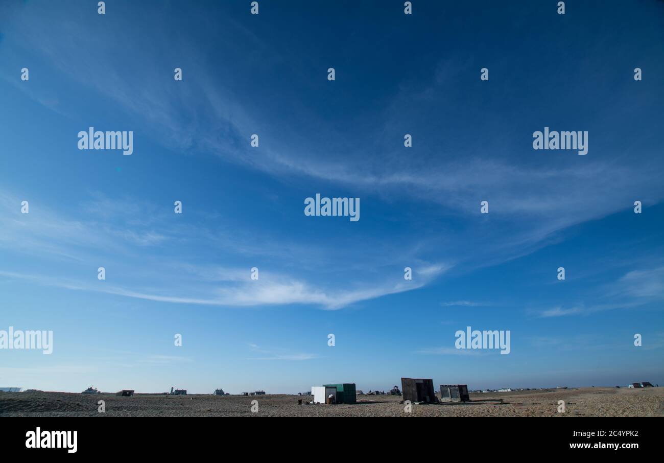 Big Sky sobre Dungeness, Kent, Inglaterra Foto de stock