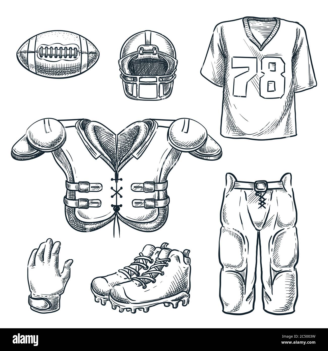 Iconos de fútbol Set Vector. Accesorios de fútbol. Bola, uniforme