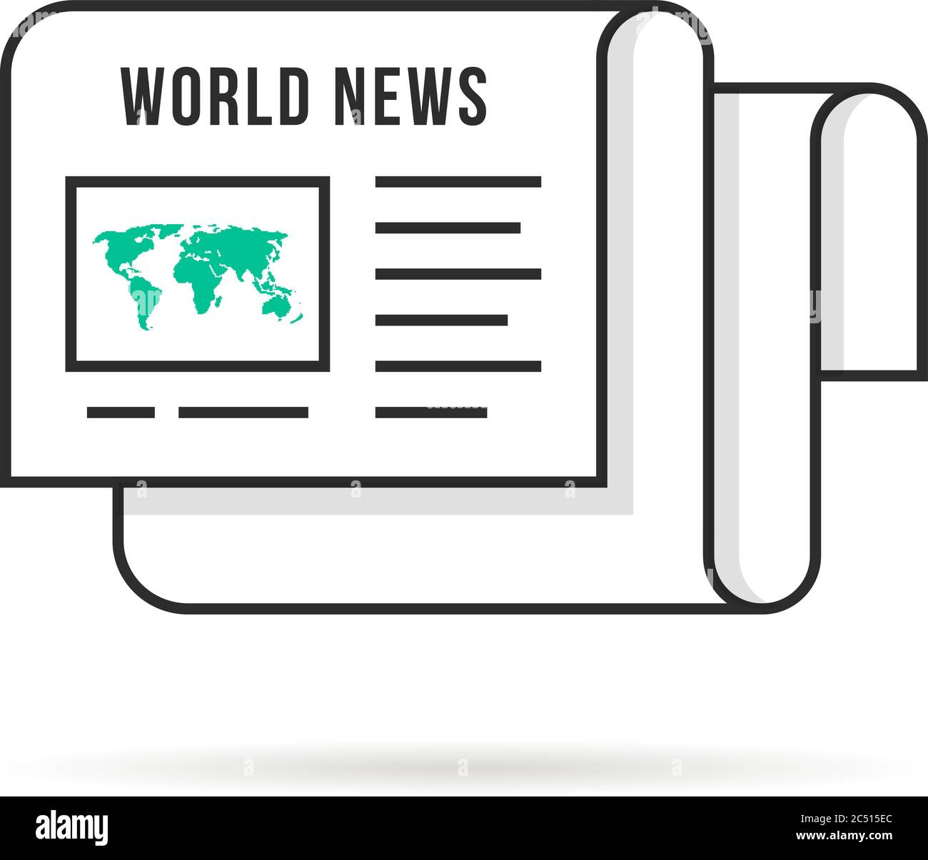 logotipo de noticias del mundo de línea fina como el periódico Imagen  Vector de stock - Alamy