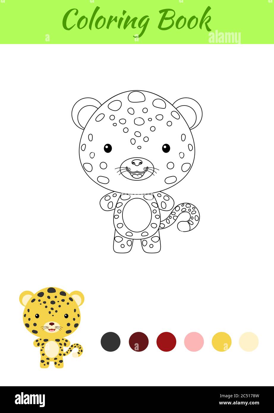 Colorear Pagina Feliz Bebe Jaguar Libro De Colorear Para Ninos Actividad Educativa Para Ninos De Preescolar Y Ninos Pequenos Con Un Animal Lindo Imagen Vector De Stock Alamy