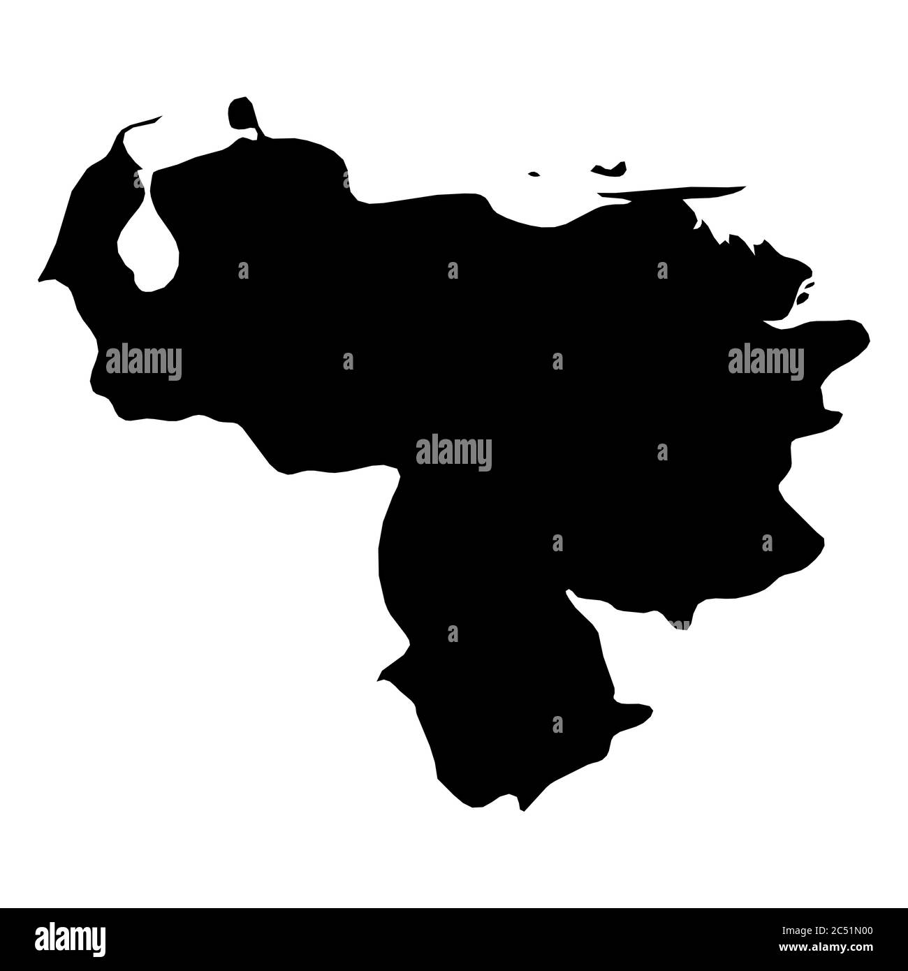 Venezuela Mapa De Silueta Negra Sólida De La Zona Del País