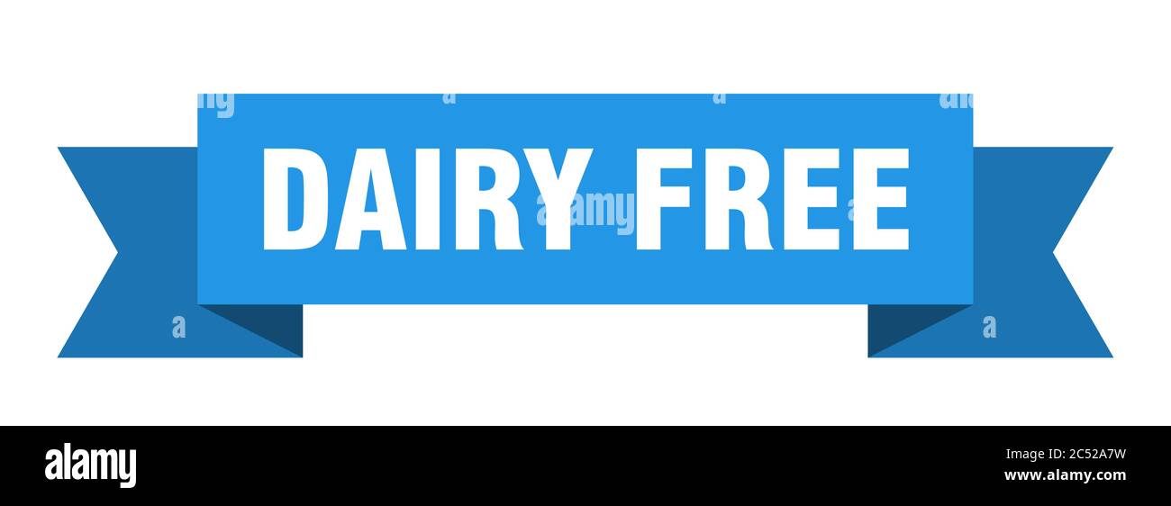 cinta libre de lácteos. signo de banda aislada libre de lácteos. banner