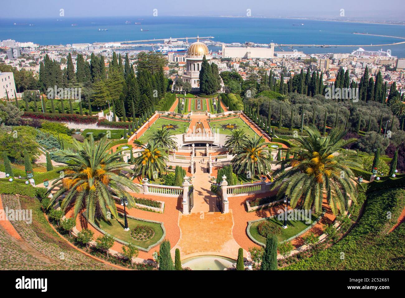 Bah ' World Administrative and Spiritual Center, Bah ' Gardens en Haifa, Israel Foto de stock