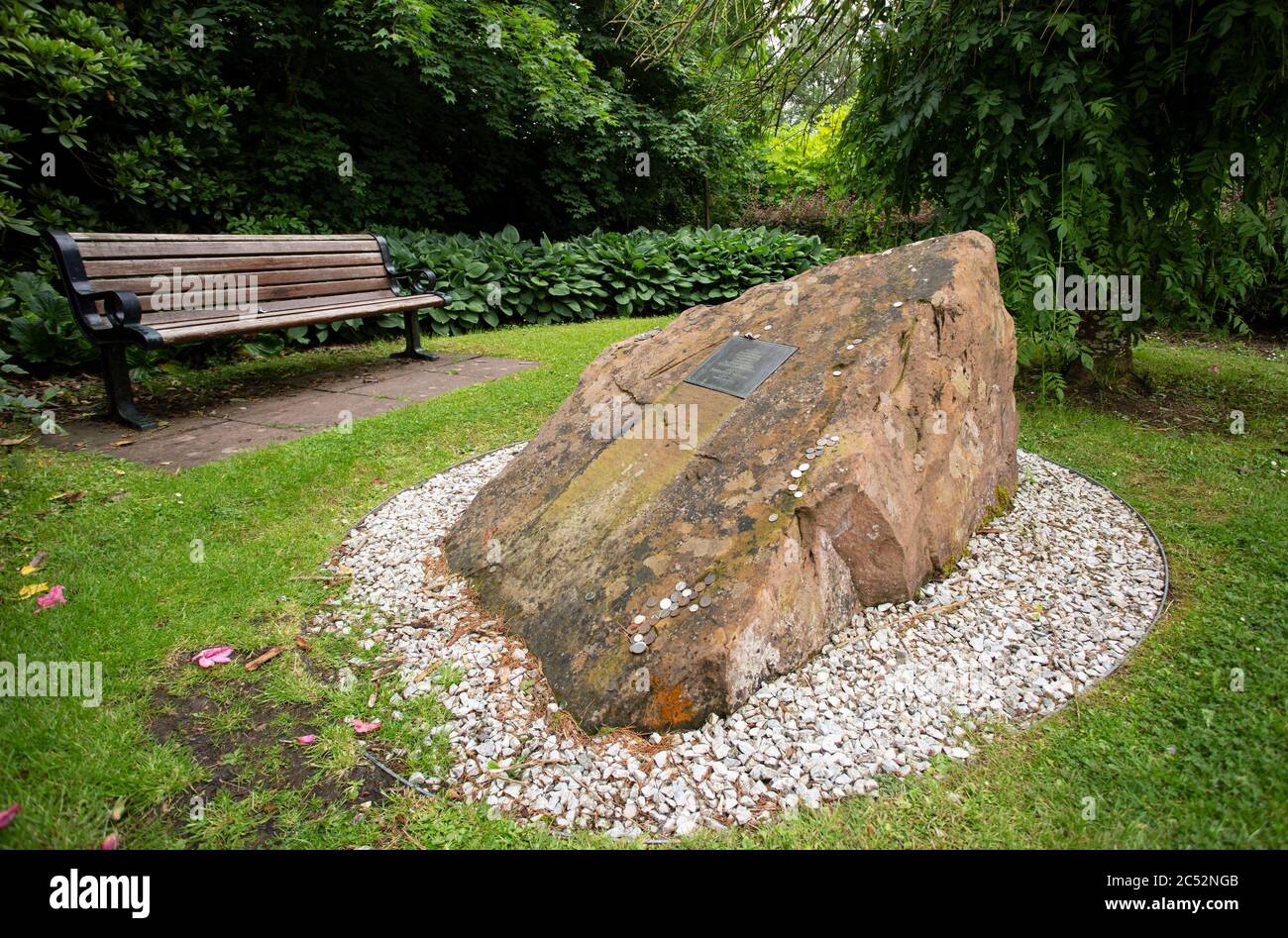 Monumento al desastre de Lockerbie, vuelo 103 de Pan am, en Sherwood Crescent, Lockerbie, Escocia, Reino Unido Foto de stock