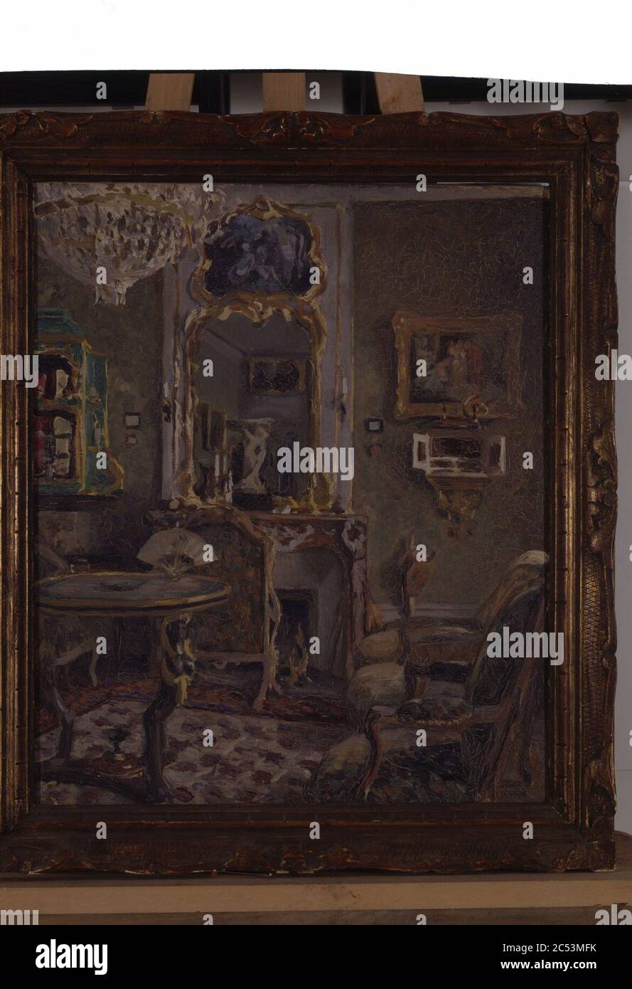 Intérieur de salon - Louis Desbois - musée d'art et d'histoire de Saint-Brieuc Foto de stock